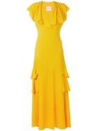 Erika Cavallini Long Ruffled Evening Dress - Yellow