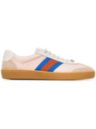 Gucci Neutral G74 Web Leather Sneakers - Neutrals