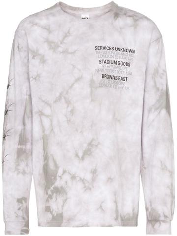 Services Unknown X Browns East Stadium Goods Tie-dye T-shirt - Grey