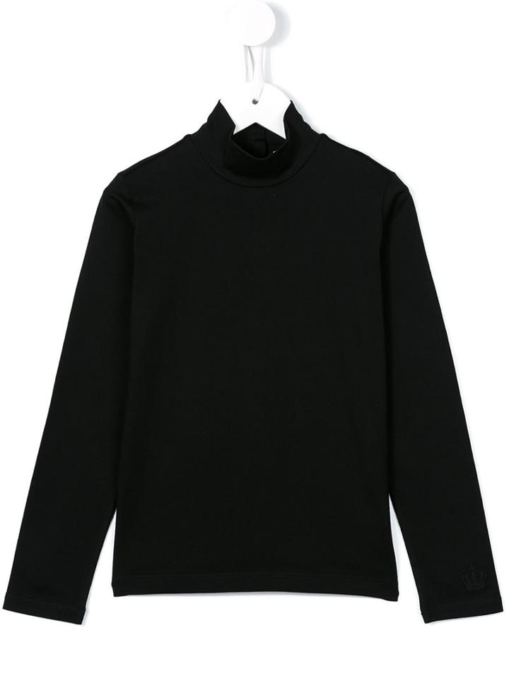 Dolce & Gabbana Kids Turtle Neck Top, Girl's, Size: 10 Yrs, Black