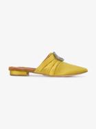 Oscar Tiye Yellow Satin Eva Mules - Yellow & Orange