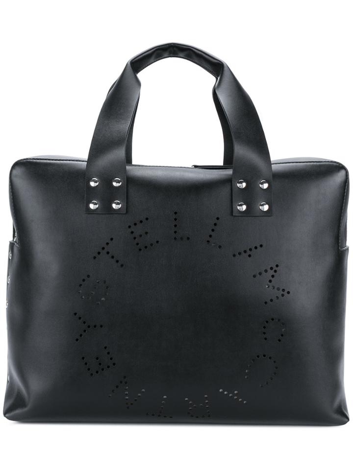 Stella Mccartney Perforated Logo Shoulder Bag - Black