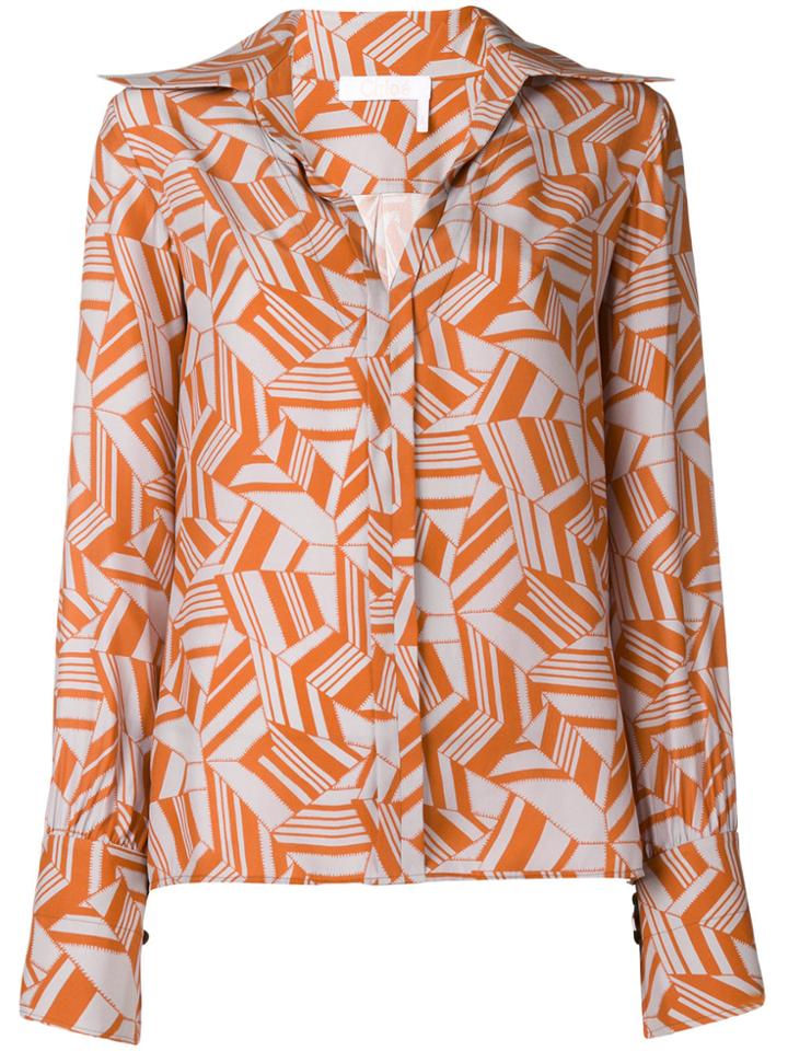 Chloé Geometric Print Shirt - Grey