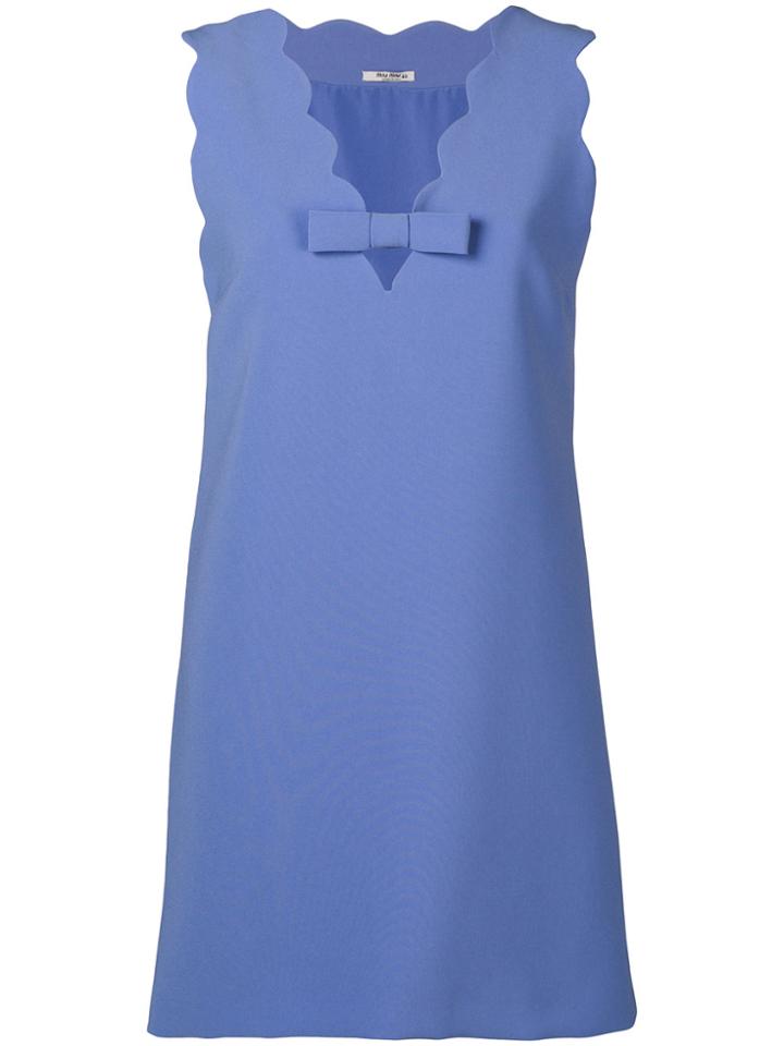 Miu Miu Scalloped Neck Dress - Blue
