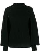 Paule Ka Button-detail Knit Sweater - Black
