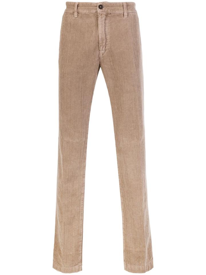 Massimo Alba Corduroy Straight Leg Trousers - Nude & Neutrals