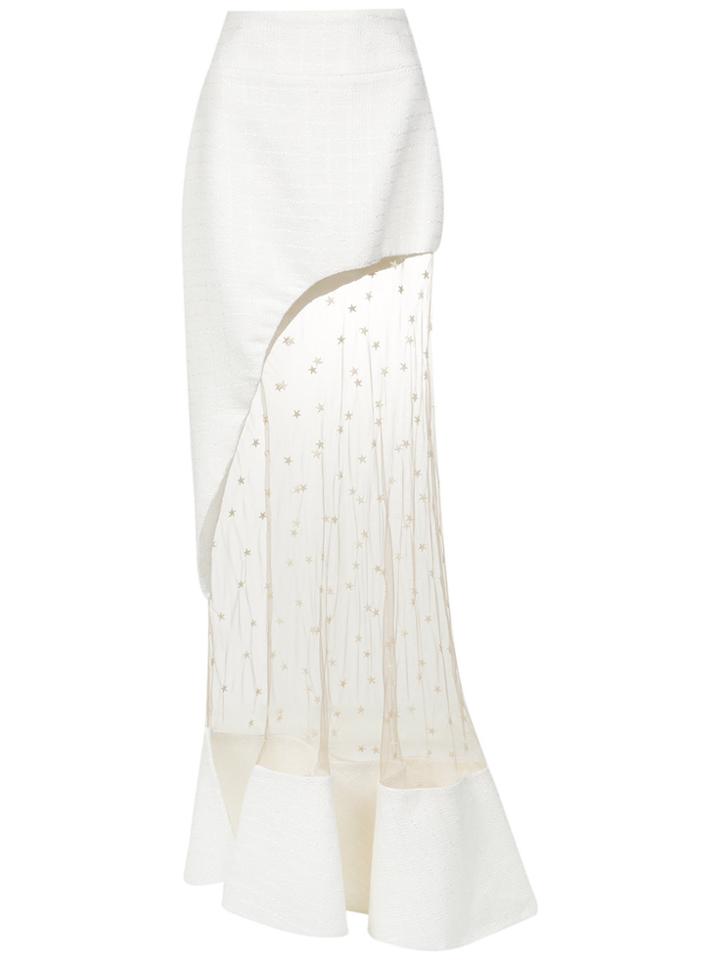 Andrea Bogosian Tulle Panel Skirt - White