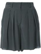 Scanlan Theodore 'cdc' Pleat Front Shorts, Women's, Size: 8, Green, Silk