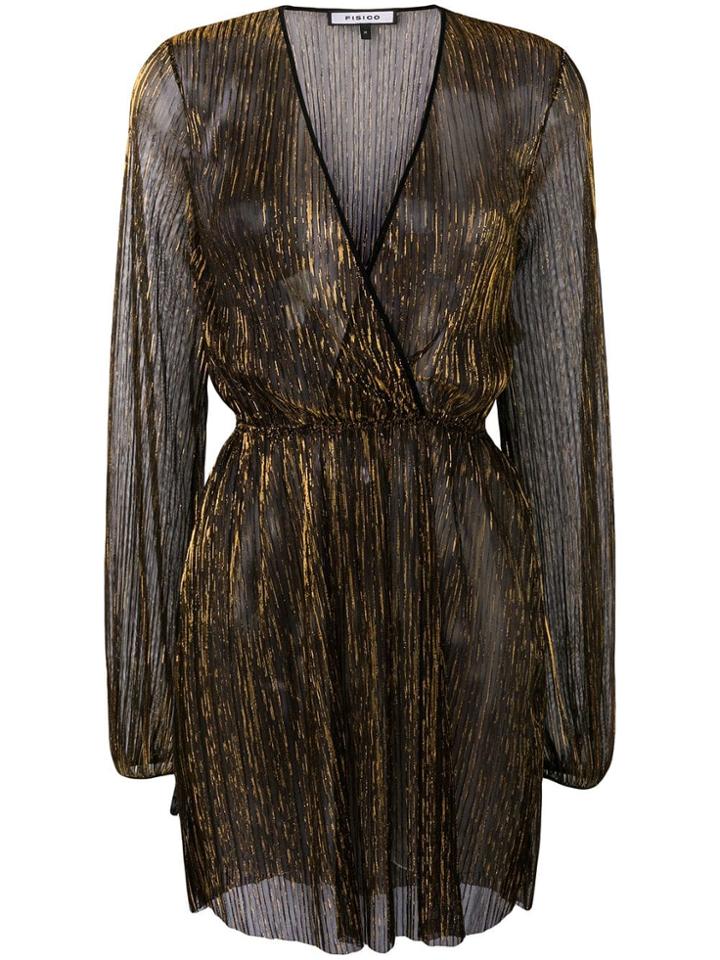 Fisico Sheer Metallic Dress - Black