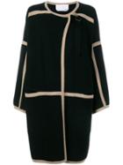Chloé Contrast Trim Coat, Women's, Size: Small, Black, Cashmere/wool