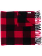 Woolrich Knitted Check Scarf - Red