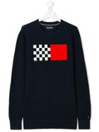 Tommy Hilfiger Junior Teen Racing Patch Sweater - Blue