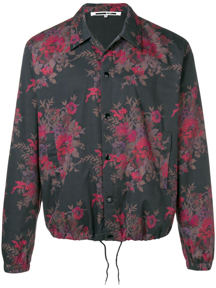Mcq Alexander Mcqueen Floral Shirt Jacket - Blue