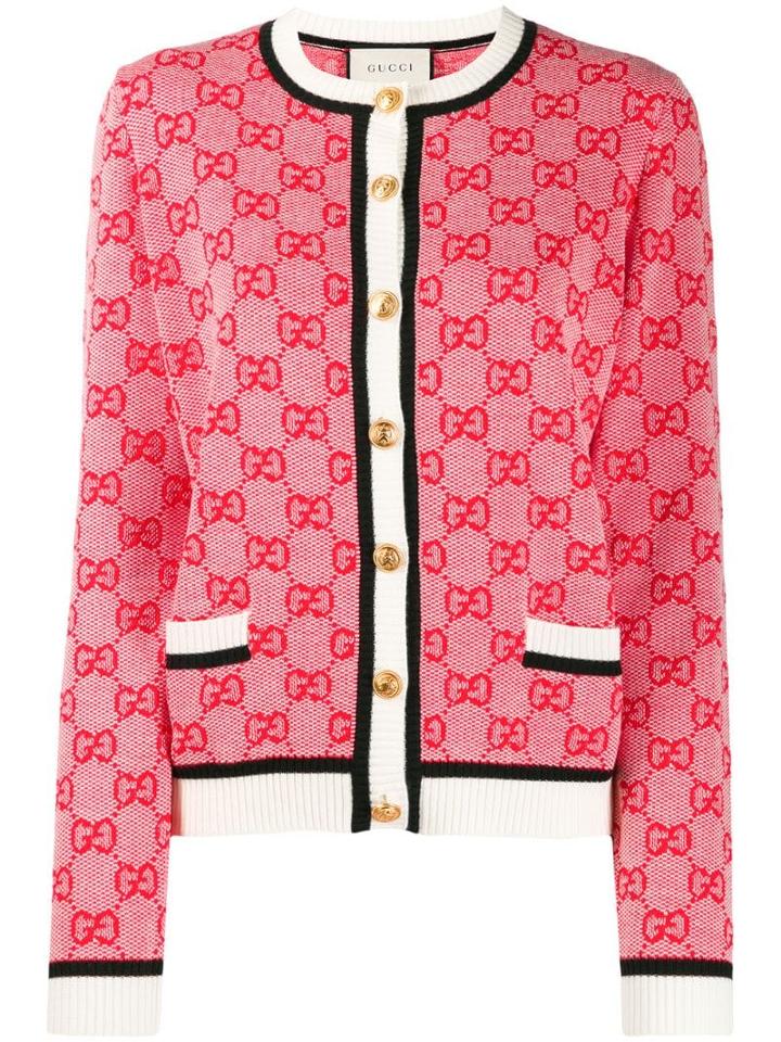 Gucci Gg Knit Cardigan - Red