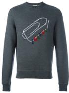 Carven Embroidered Logo Sweatshirt, Men's, Size: Large, Grey, Cotton/modal