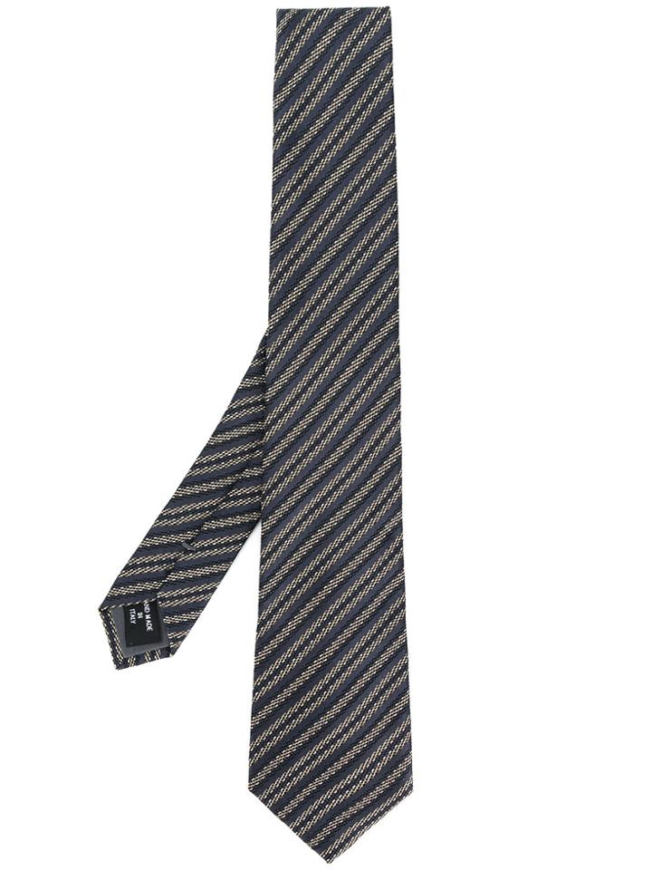 Giorgio Armani Striped Tie - Black