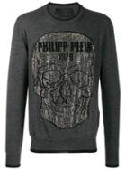 Philipp Plein Skull Studded Jumper - Grey