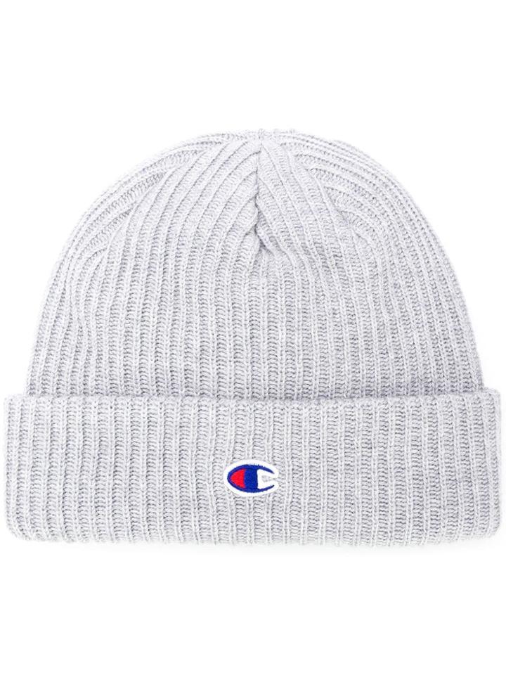 Champion Logo Patch Beanie - Grey