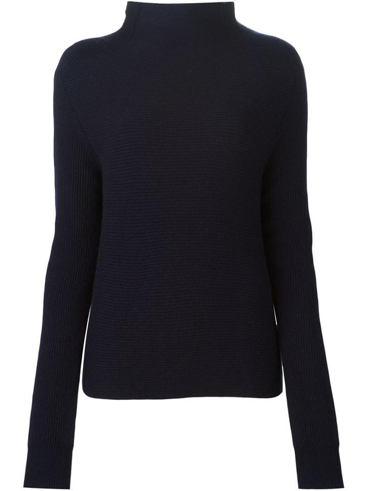 Liska Cashmere Ribbed Sweater, Women's, Size: Large, Blue, Cashmere