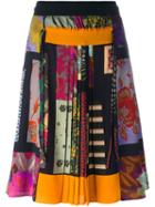 Etro Mixed Print Skirt, Women's, Size: 44, Black, Silk/viscose