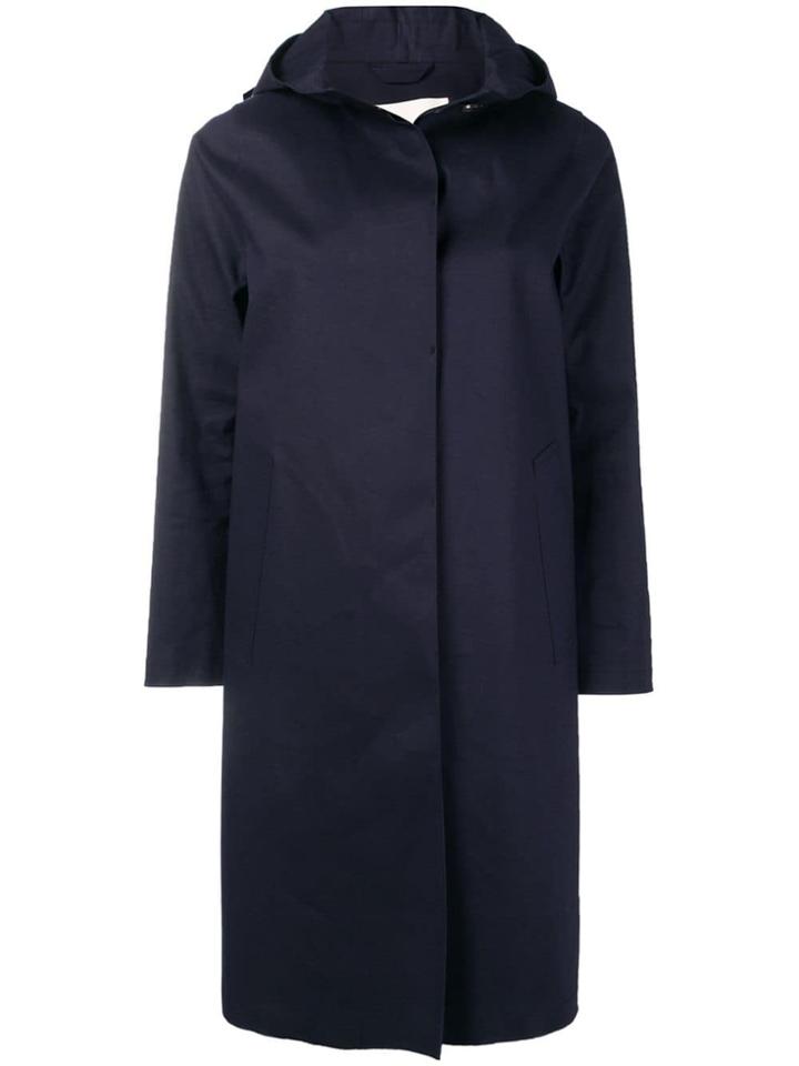 Mackintosh Navy Bonded Cotton Hooded Coat Lr-021 - Blue