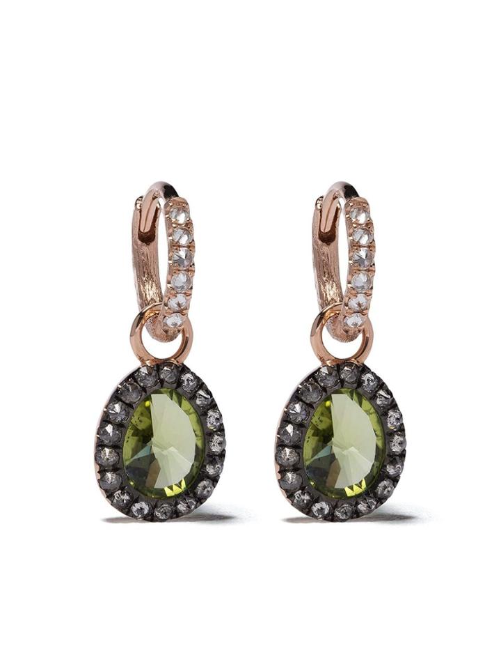 Annoushka Dusty Diamonds 18ct Rose Gold Small Peridot Earrings