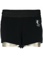 Plein Sport - Layered Running Shorts - Women - Cotton/polyester/spandex/elastane - S, Black