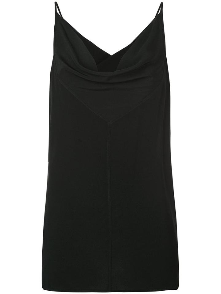 Rick Owens Draped Silk Top - Black