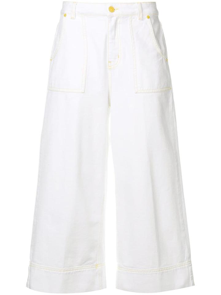 Gaelle Bonheur Wide-leg Jeans - White