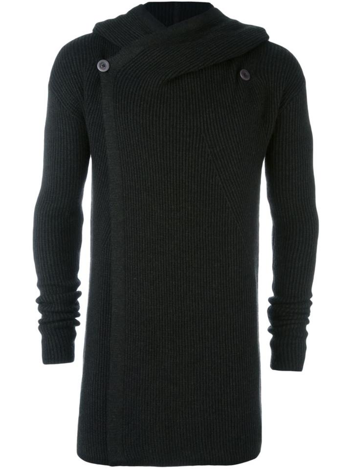 Rick Owens Hooded Cardigan, Men's, Size: Small, Black, Polyamide/cashmere/wool