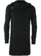 Rick Owens Hooded Cardigan, Men's, Size: Small, Black, Polyamide/cashmere/wool