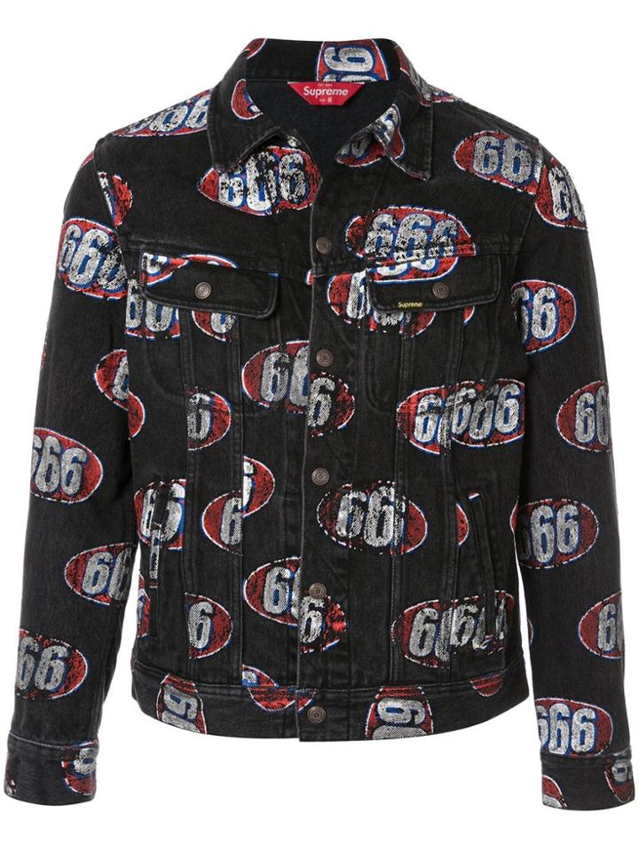 Supreme 666 Denim Trucker Jacket - Red