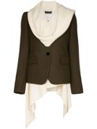 Sacai Knitted-layer Single-breasted Blazer - Green
