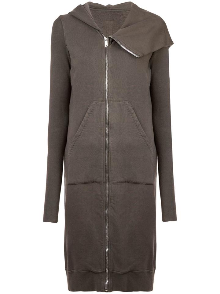 Rick Owens Drkshdw Zipped Mid-length Hoodie - Grey