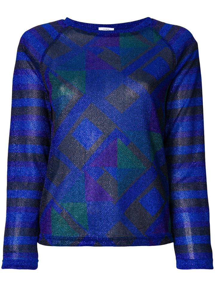 Sadie Williams Geometric Print Blouse - Blue