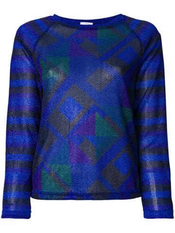 Sadie Williams Geometric Print Blouse - Blue