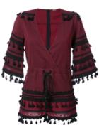 Dodo Bar Or - Yefet Short Romper - Women - Cotton - M, Red, Cotton