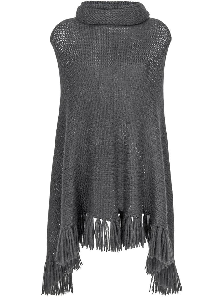 P.a.r.o.s.h. Chunky Knit Tassel Cape - Grey