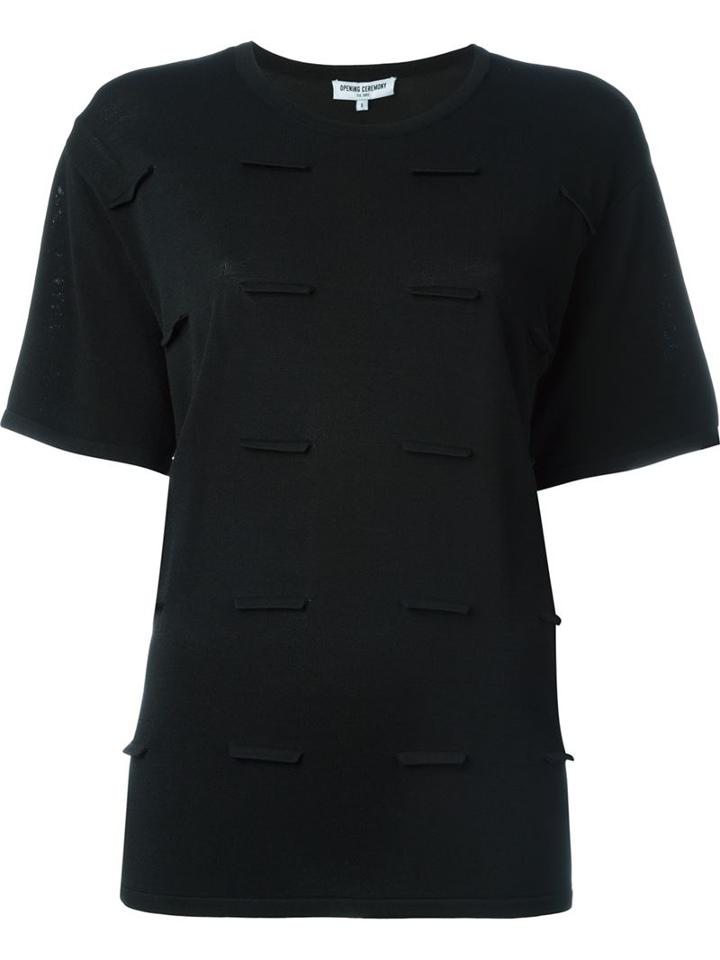 Opening Ceremony Shortsleeved Jumper, Women's, Size: Medium, Black, Viscose/nylon