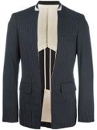 Comme Des Garçons Homme Plus Pinstriped Collarless Blazer