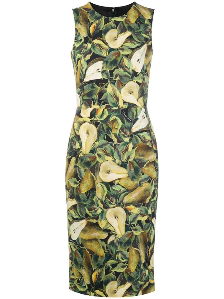 Dolce & Gabbana Abito Pear Print Dress - Black