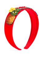 Dolce & Gabbana Kids Pineapple Patch Hair Band, Girl's, Red