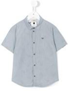 Armani Junior - Striped Shortsleeved Shirt - Kids - Cotton - 10 Yrs, White