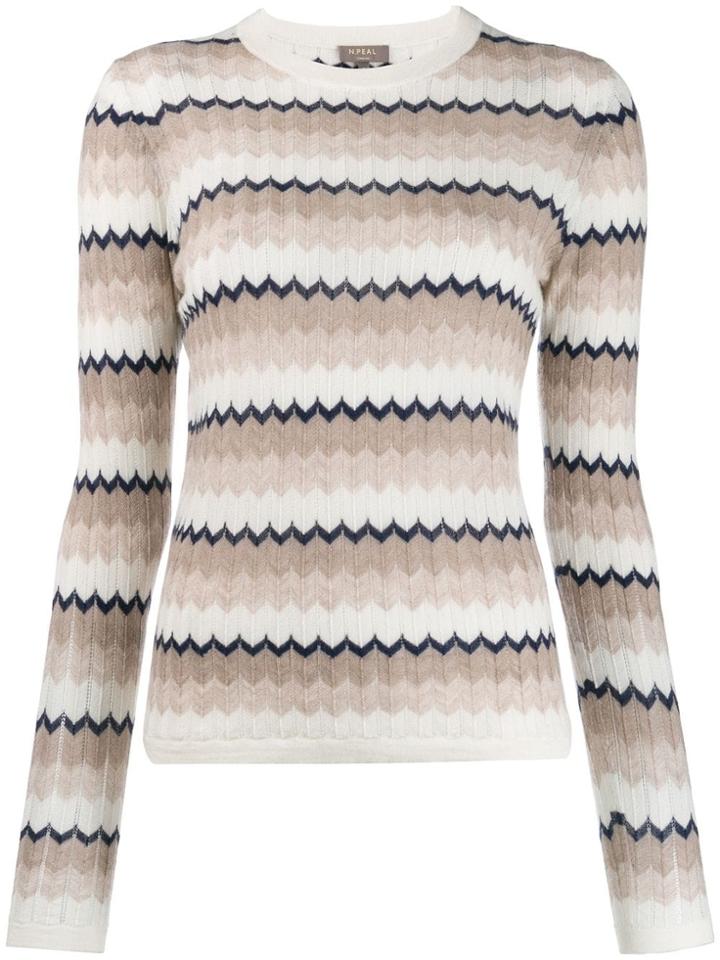 N.peal Wave Stripe Sweater - Neutrals