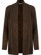 Cecilia Prado Open Front Knitted Cardigan, Women's, Size: G, Brown, Acrylic/polyamide/viscose