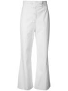 Proenza Schouler Cropped Flared Trousers, Women's, Size: 2, White, Spandex/elastane/wool