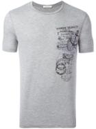 Pierre Balmain Stamp Print T-shirt, Men's, Size: 46, Grey, Cotton/polyester