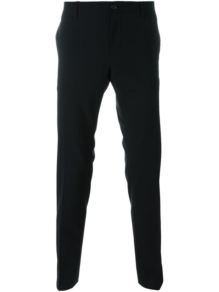 Dolce & Gabbana Tailored Trousers, Men's, Size: 50, Black, Spandex/elastane/virgin Wool