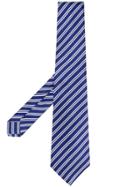 Kiton Stripe Pattern Tie - Blue