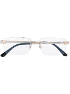 Cartier Rectangular Frame Rimless Glasses - Silver